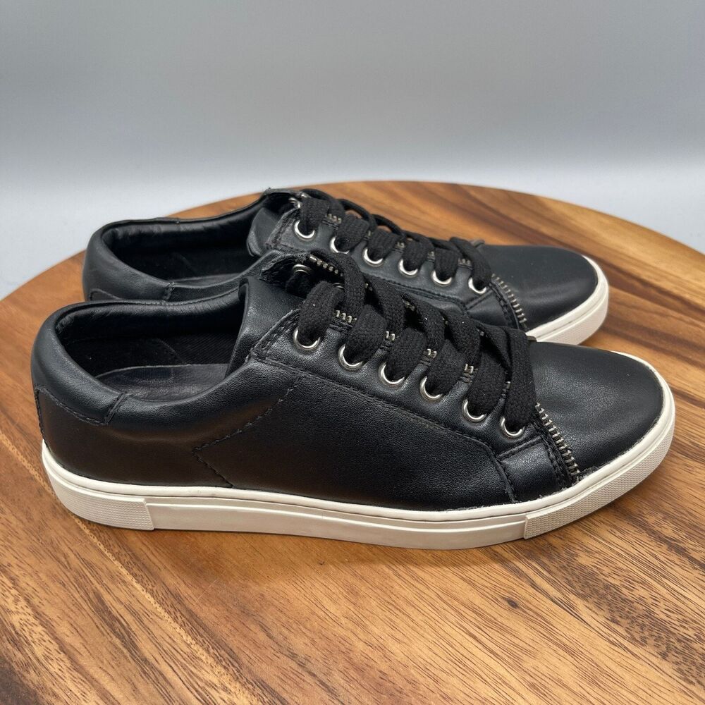 Frye Sindy Shoes Womens Size 6 M Black Leather Comfort Walking Casual Sneakers
